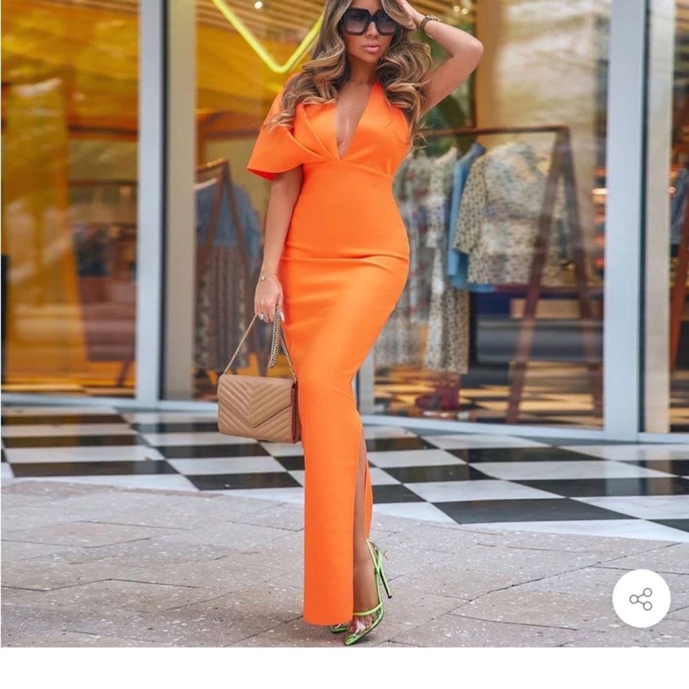 Fun orange dress worn once as a wedding guest